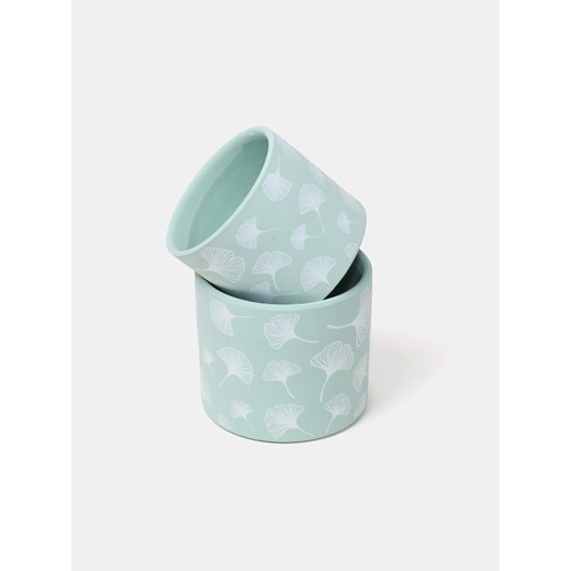 Sinsay - Gliniane doniczki 2 pack - zielony Sinsay One Size Sinsay