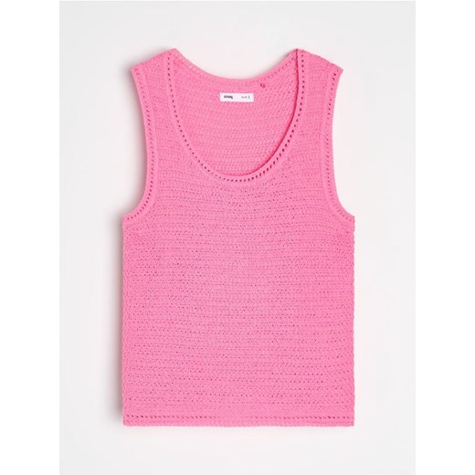 Sinsay - Dzianinowy top - różowy Sinsay XS Sinsay