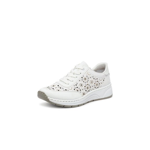 Białe buty sportowe damskie Rieker sneakersy sznurowane na wiosnę