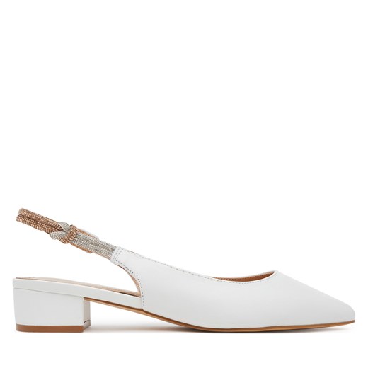 Sergio Bardi sandały damskie bez zapięcia białe eleganckie 