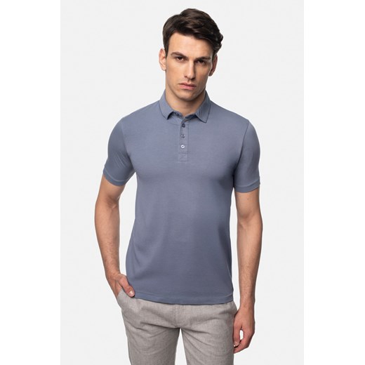 KOSZULKA POLO BLANES NIEBIESKA Z BAWEŁNY ze sklepu Recman w kategorii T-shirty męskie - zdjęcie 179688952