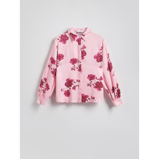 Koszula damska Reserved casual różowa w kwiaty wiosenna z wiskozy 