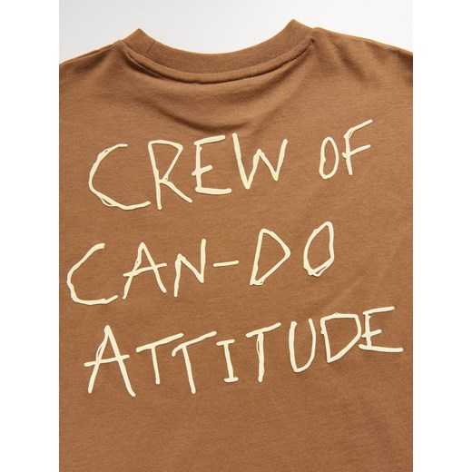 T-shirt chłopięce brązowy Reserved w nadruki