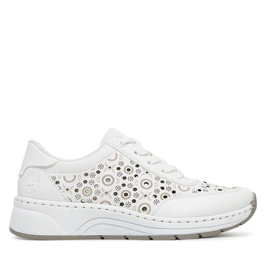 Buty sportowe damskie Rieker sneakersy na płaskiej podeszwie białe 