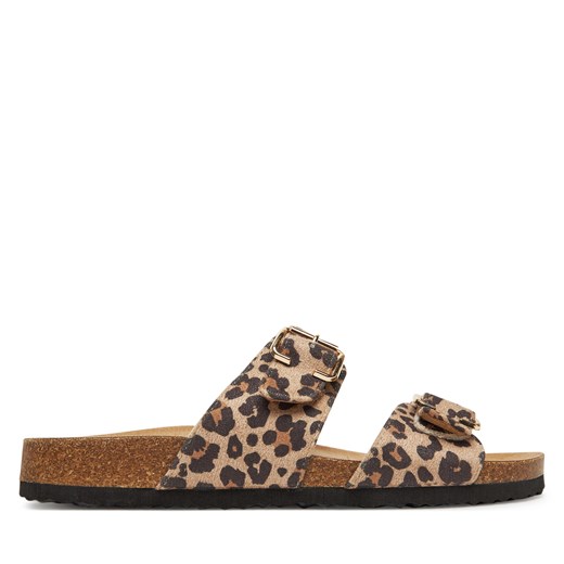 Klapki damskie Only Shoes brązowe bez zapięcia na lato 