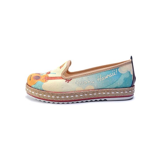 Goby espadryle damskie płaskie w nadruki 