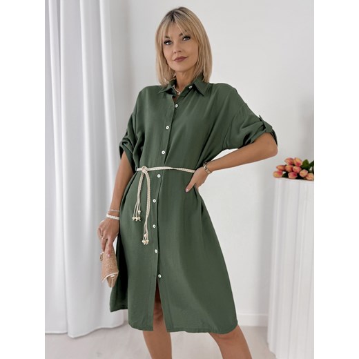 sukienka poulia khaki one size ze sklepu UBRA w kategorii Sukienki - zdjęcie 179693220