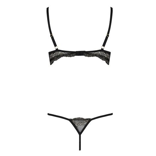 Valery komplet peek-a-boo, Kolor czarny, Rozmiar L/XL, Passion ze sklepu Intymna w kategorii Komplety bielizny damskiej - zdjęcie 179693490