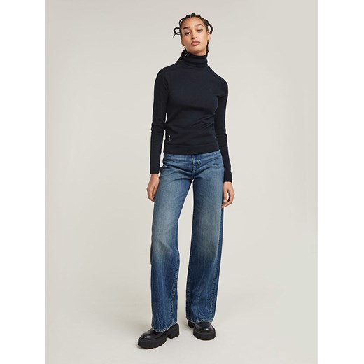 Sweter damski G-Star z golfem czarny casual 