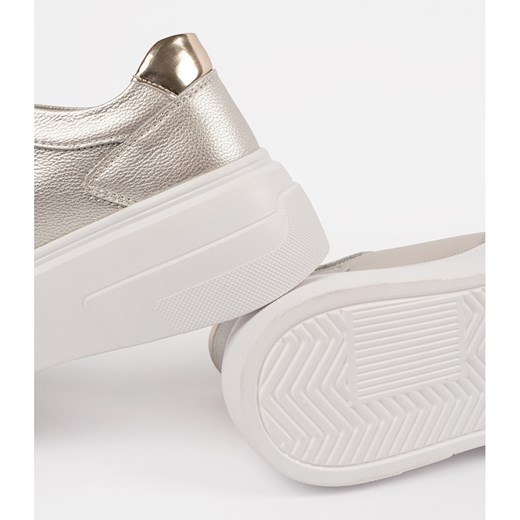 Buty sportowe damskie Sergio Leone sneakersy na platformie skórzane wiązane