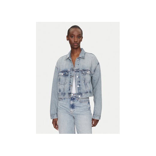 Tommy Jeans Kurtka jeansowa DW0DW21289 Niebieski Regular Fit ze sklepu MODIVO w kategorii Kurtki damskie - zdjęcie 179694471