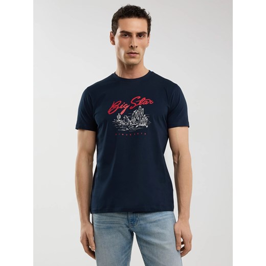Koszulka męska z nadrukiem granatowa Sterir 403 ze sklepu Big Star w kategorii T-shirty męskie - zdjęcie 179695144