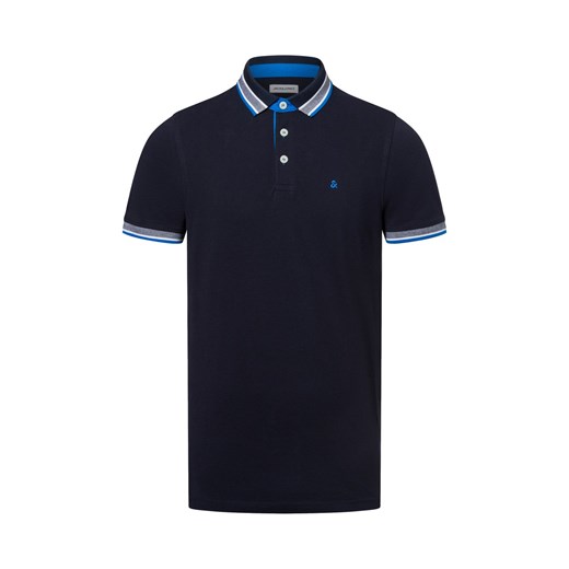 Jack & Jones Męska koszulka polo Mężczyźni Bawełna granatowy jednolity ze sklepu vangraaf w kategorii T-shirty męskie - zdjęcie 179695392