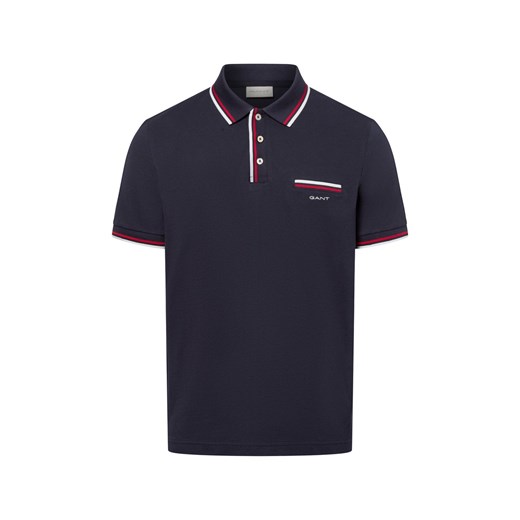 Gant Męska koszulka polo Mężczyźni Bawełna granatowy jednolity ze sklepu vangraaf w kategorii T-shirty męskie - zdjęcie 179695394