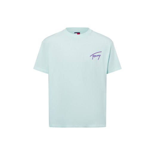Tommy Jeans Koszulka męska Mężczyźni Bawełna turkusowy jednolity ze sklepu vangraaf w kategorii T-shirty męskie - zdjęcie 179695400