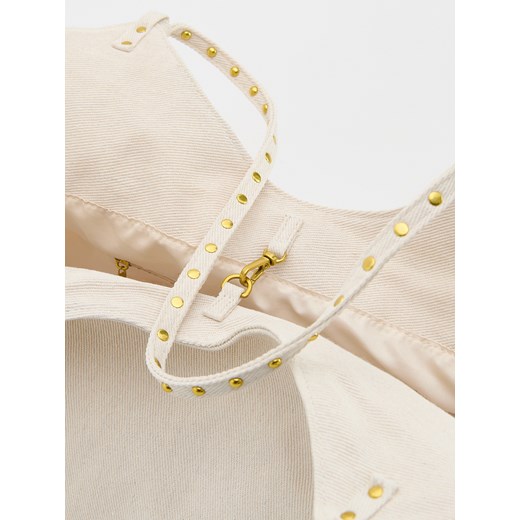 Reserved - Szturksowa torebka shopper - złamana biel Reserved ONE SIZE Reserved