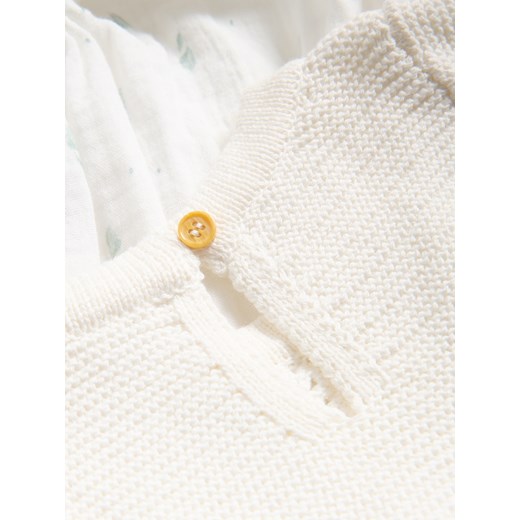 Reserved - Body z łączonych materiałów - złamana biel Reserved 74 (6-9 m.) Reserved