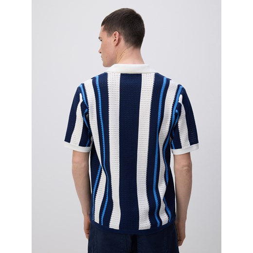 Reserved - Ażurowy sweter polo - wielobarwny Reserved XL Reserved