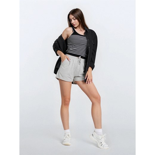 Sinsay - Szorty dresowe z wiązaniem - szary Sinsay XXL Sinsay