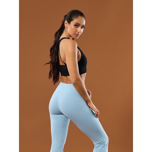 Sinsay - Rozszerzane spodnie sportowe z wysokim stanem - niebieski Sinsay M Sinsay