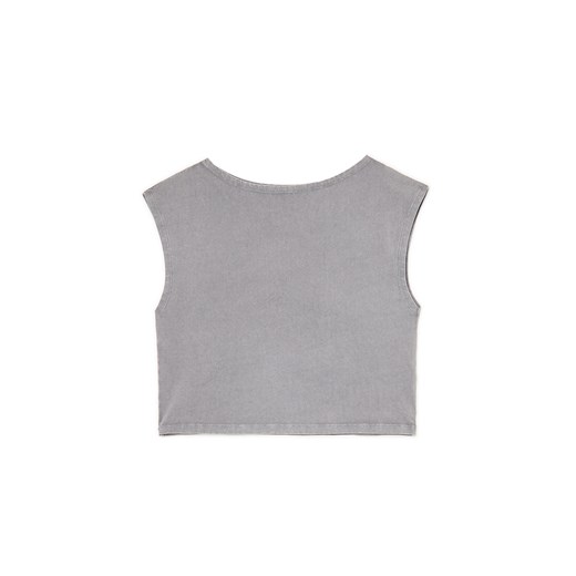 Cropp - Luźny T-shirt na jedno ramię - jasny szary ze sklepu Cropp w kategorii Bluzki damskie - zdjęcie 179699281
