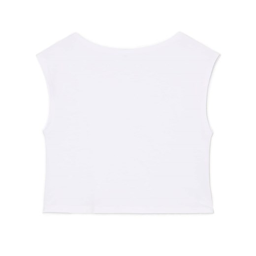 Cropp - Luźny T-shirt na jedno ramię - biały Cropp XS Cropp