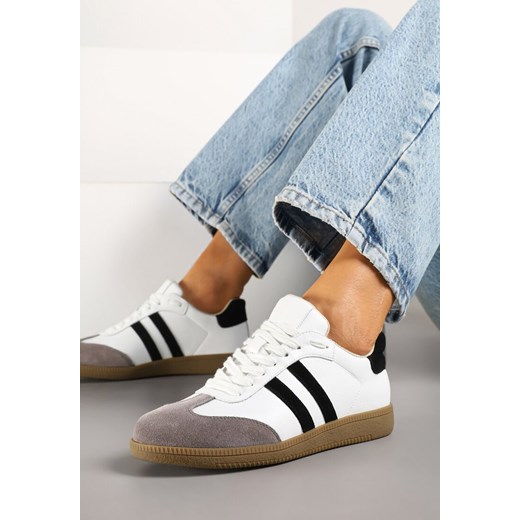 Białe Skórzane Sneakersy Tenisówki Velauri ze sklepu renee.pl w kategorii Buty sportowe damskie - zdjęcie 179699603