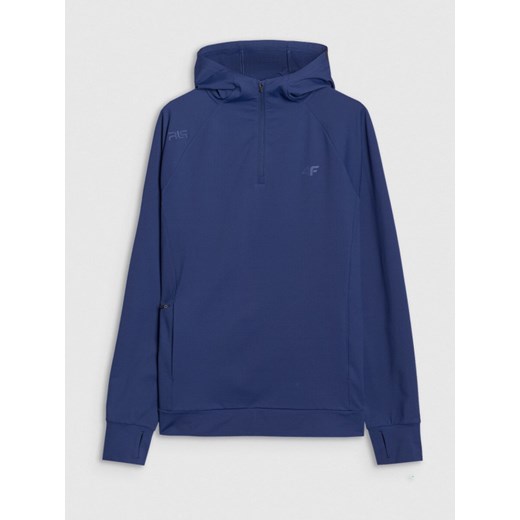 Męska bluza treningowa nierozpinana z kapturem 4F x Robert Lewandowski RL9SSS25TFSWM614 - granatowa ze sklepu Sportstylestory.com w kategorii Bluzy męskie - zdjęcie 179699970