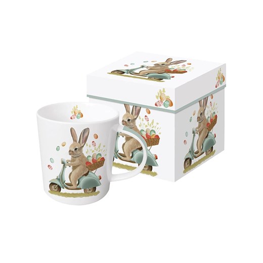 ppd Kubek jumbo &quot;Bunny Dash&quot; w kolorze biało-jasnobrązowym - 400 ml ze sklepu Limango Polska w kategorii Kubki - zdjęcie 179700421