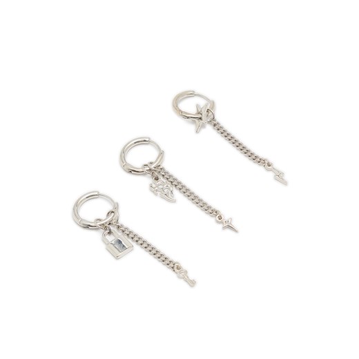 Cropp - 3 pack kolczyków z łańcuszkami - srebrny ze sklepu Cropp w kategorii Kolczyki - zdjęcie 179701570