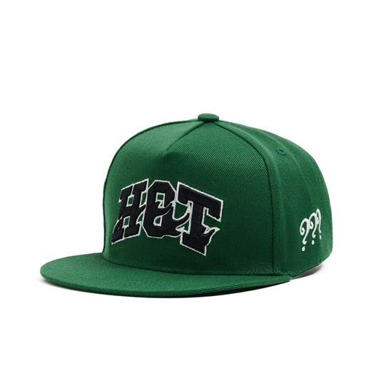 Cropp - Zielona czapka snapback z naszywkami - zielony Cropp Uniwersalny Cropp