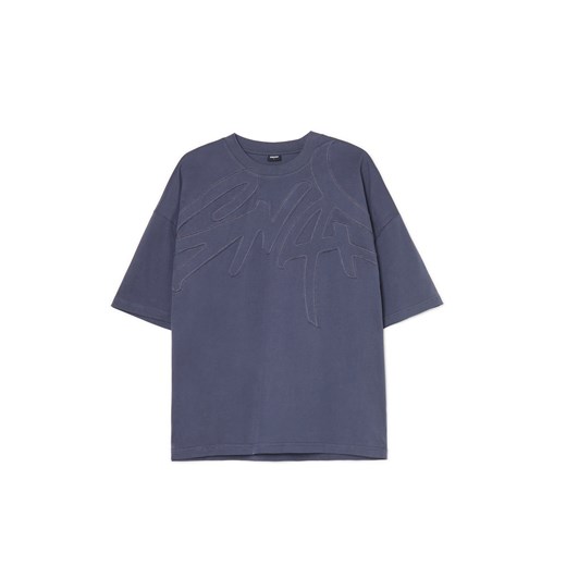 Cropp - Koszulka boxy z aplikacją - szary Cropp S Cropp