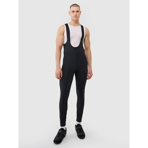 Męskie legginsy rowerowe z szelkami 4F 4FWSS25TFTIM329 - czarne ze sklepu Sportstylestory.com w kategorii Spodnie męskie - zdjęcie 179707681