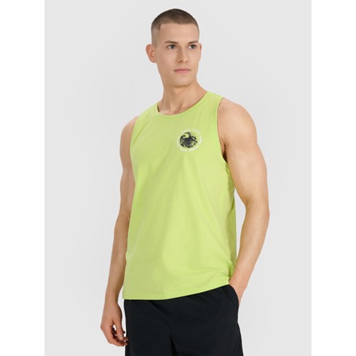 Męski top oversize 4F 4FWSS25TSLEM122 - zielony ze sklepu Sportstylestory.com w kategorii T-shirty męskie - zdjęcie 179708243