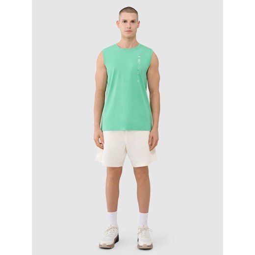 T-shirt męski 4F zielony w nadruki