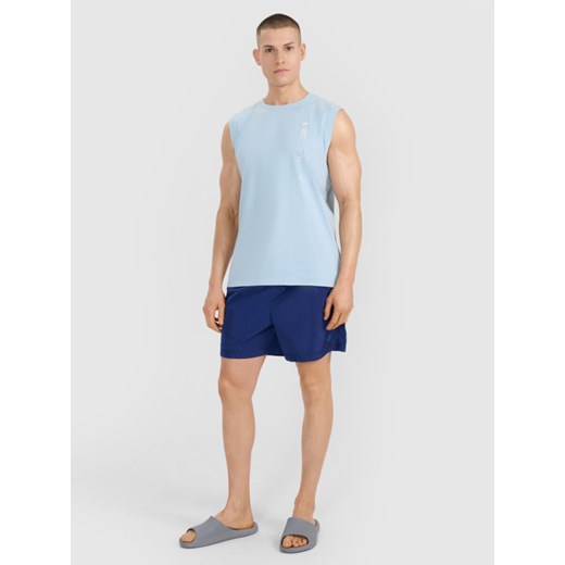 Męski top z nadrukiem 4F 4FRSS25TSLEM230 - niebieski ze sklepu Sportstylestory.com w kategorii T-shirty męskie - zdjęcie 179708812