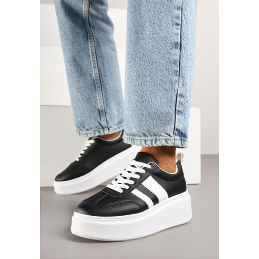 Czarne Sneakersy Typu Kultowe Tenisówki na Platformie Redoreve ze sklepu renee.pl w kategorii Buty sportowe damskie - zdjęcie 179712013