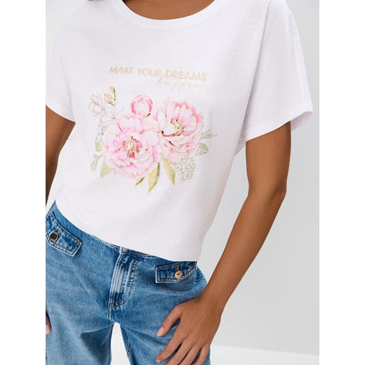 Mohito - T-shirt z nadrukiem - biały Mohito L Mohito