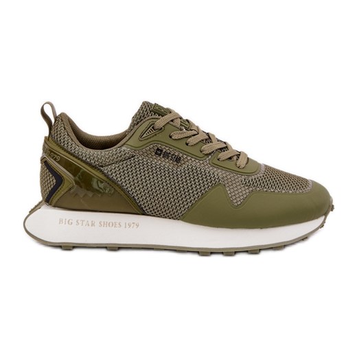 Sneakersy Męskie Na Platformie Big Star RR174360 Hi-Poly System zielone ze sklepu ButyModne.pl w kategorii Buty sportowe męskie - zdjęcie 179716594