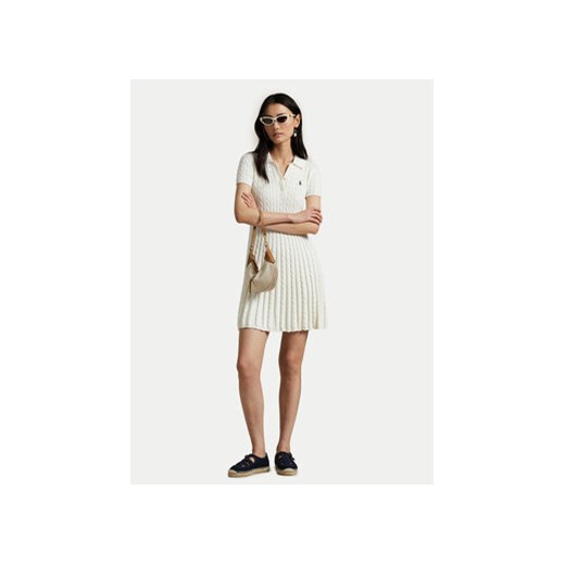 Polo Ralph Lauren Sukienka dzianinowa 211966310002 Biały Regular Fit Polo Ralph Lauren L MODIVO