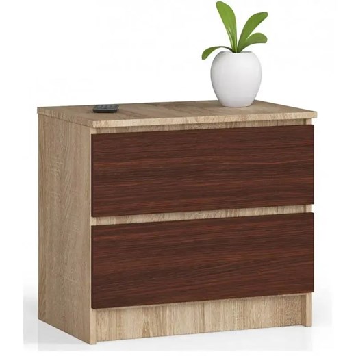 Komoda z szufladami dąb sonoma + wenge - Morgana 3X ze sklepu Edinos.pl w kategorii Komody - zdjęcie 179719734