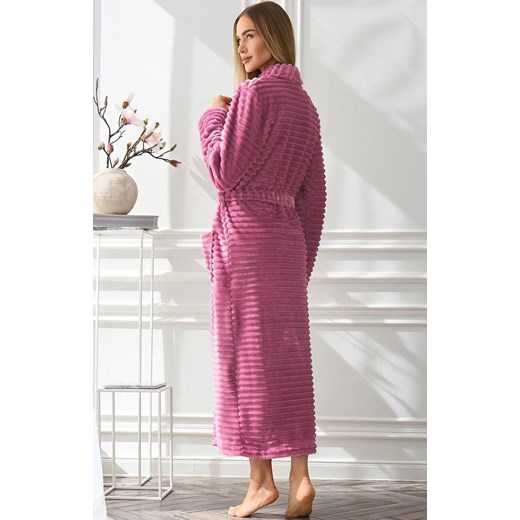 Długi szlafrok damski wiśniowy 2415 Ritta, Kolor wiśniowy, Rozmiar XL, L&amp;L ze sklepu Intymna w kategorii Szlafroki damskie - zdjęcie 179719784