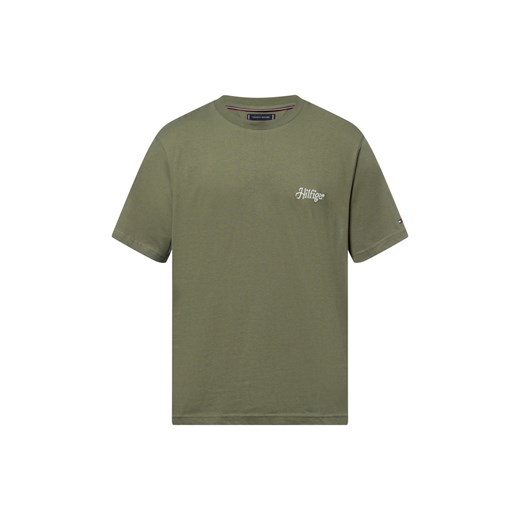 Tommy Hilfiger Koszulka męska Mężczyźni Bawełna oliwkowy jednolity ze sklepu vangraaf w kategorii T-shirty męskie - zdjęcie 179721191