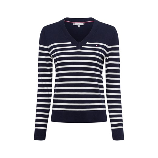 Tommy Hilfiger Sweter damski z dzianiny Kobiety Bawełna granatowy w paski ze sklepu vangraaf w kategorii Swetry damskie - zdjęcie 179721193