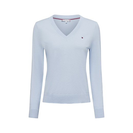Tommy Hilfiger Sweter damski z dzianiny Kobiety Bawełna jasnoniebieski jednolity ze sklepu vangraaf w kategorii Swetry damskie - zdjęcie 179721194