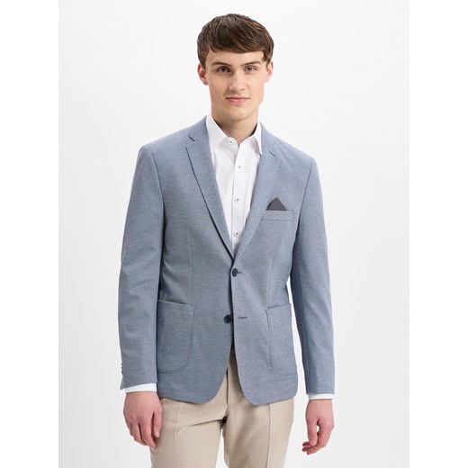 Finshley & Harding Męska kurtka casualowa - Maarten Mężczyźni Modern Fit granatowy marmurkowy ze sklepu vangraaf w kategorii Marynarki męskie - zdjęcie 179721292