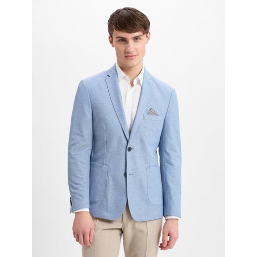 Finshley & Harding Męska kurtka casualowa - Maarten Mężczyźni Modern Fit jasnoniebieski marmurkowy ze sklepu vangraaf w kategorii Marynarki męskie - zdjęcie 179721293