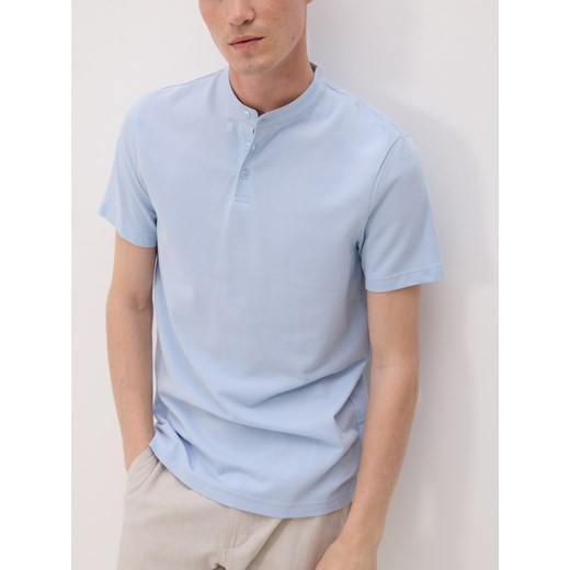 Reserved - Koszulka polo regular ze stójką - jasnoniebieski ze sklepu Reserved w kategorii T-shirty męskie - zdjęcie 179723002