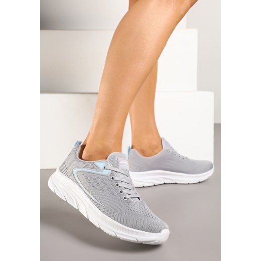 Szaro-Niebieskie Buty Sportowe Sneakersy z Siateczki Uloniria ze sklepu born2be.pl w kategorii Buty sportowe damskie - zdjęcie 179723810