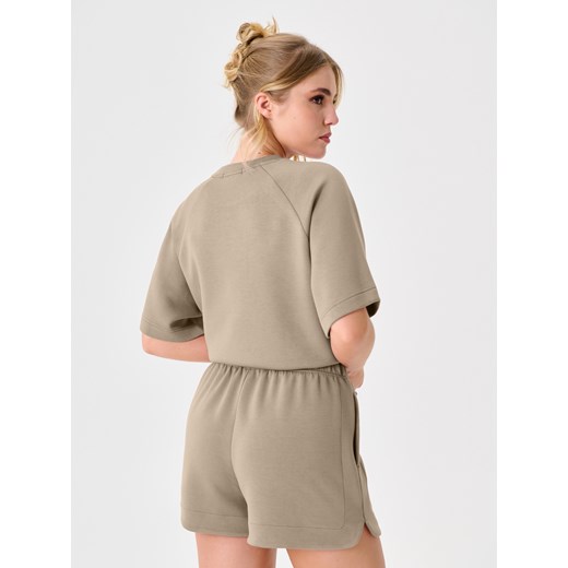 Sinsay - Szorty dresowe z wiązaniem - beżowy Sinsay L Sinsay